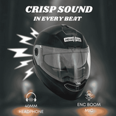 N2 Air Dashing Black Smart Bluetooth Flip-up Double Visor Helmet